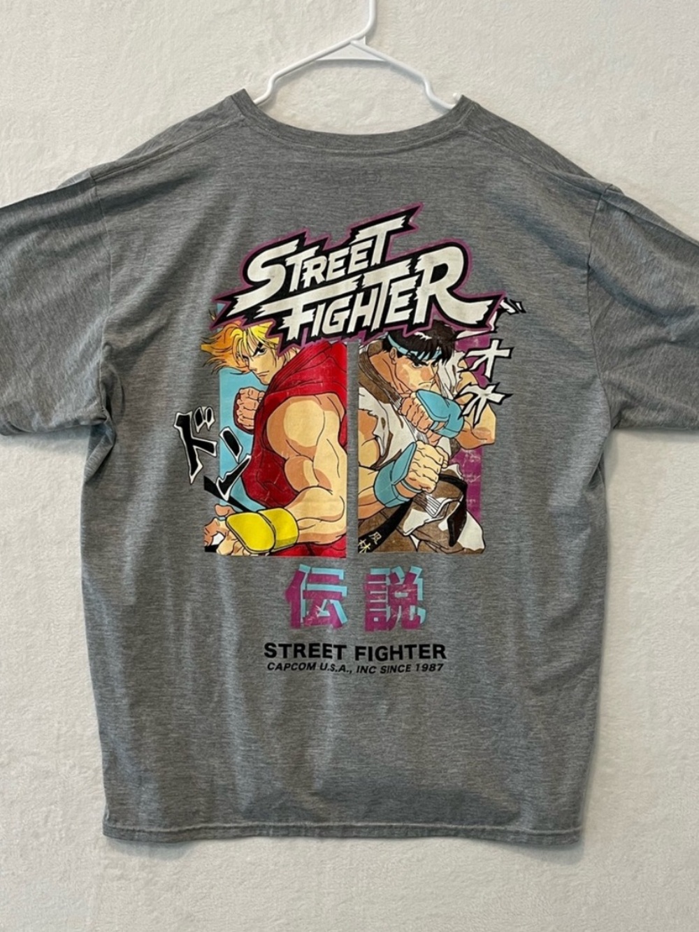 Street Fighter Men’s Capcom T-Shirt Size 3XL - Ken & Ryu Graphic - Heather Gray